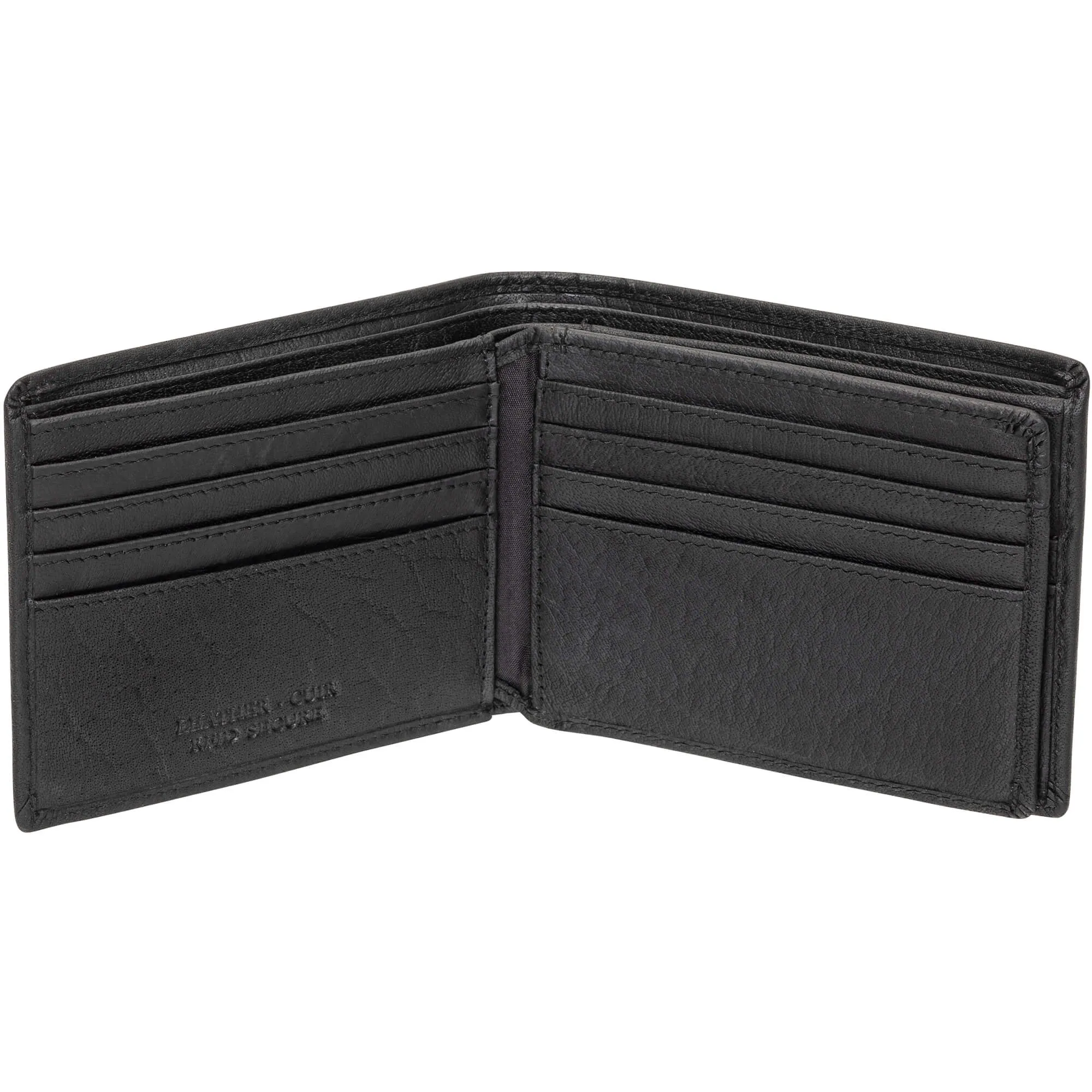 Mancini Buffalo RFID Secure Center Wing Wallet with Coin Pocket