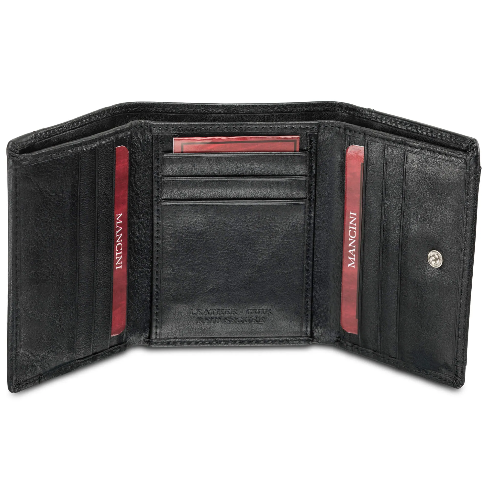 Mancini RFID Secure Trifold Wing Wallet