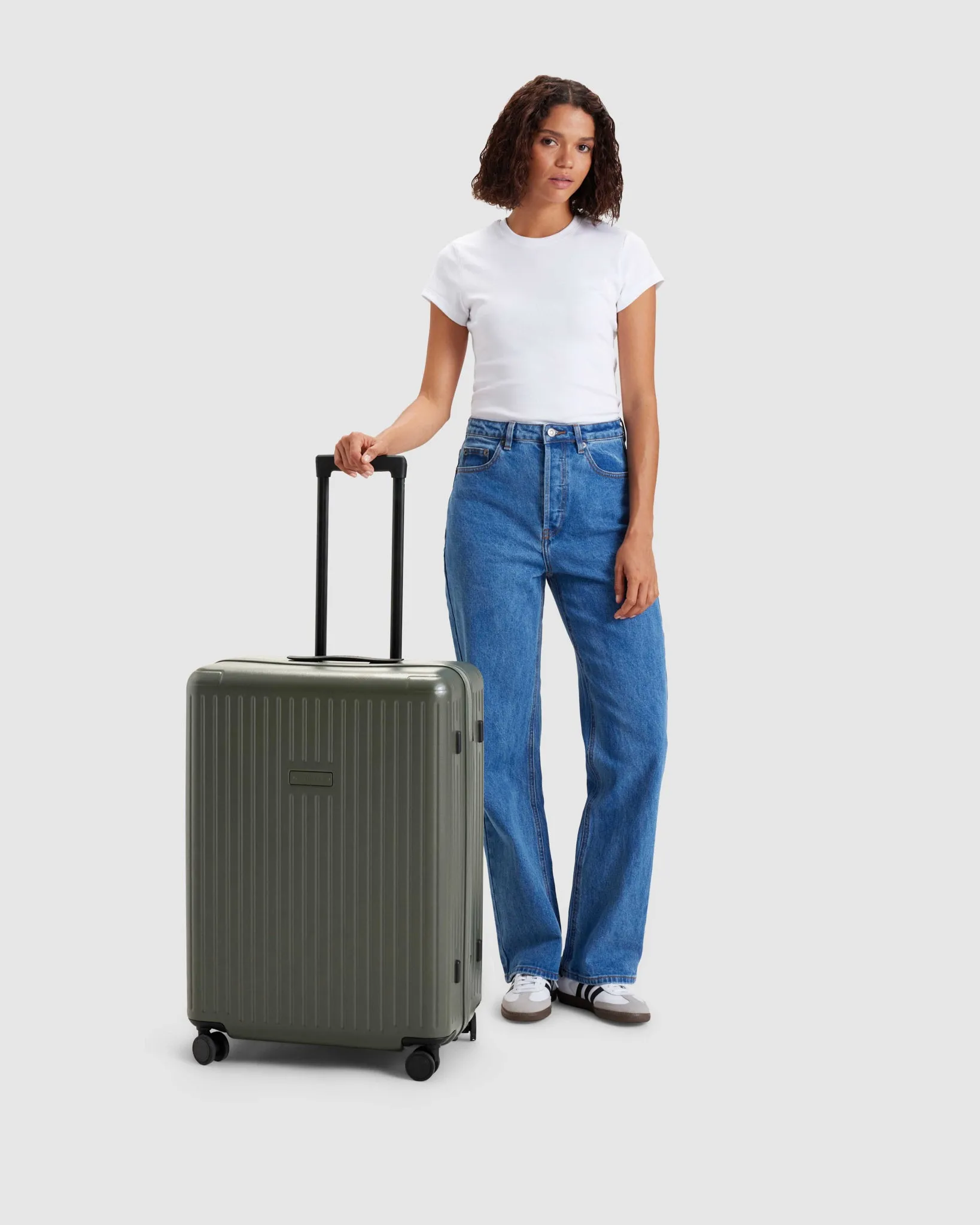 Medium Check In Suitcase - Moonbeam Beige