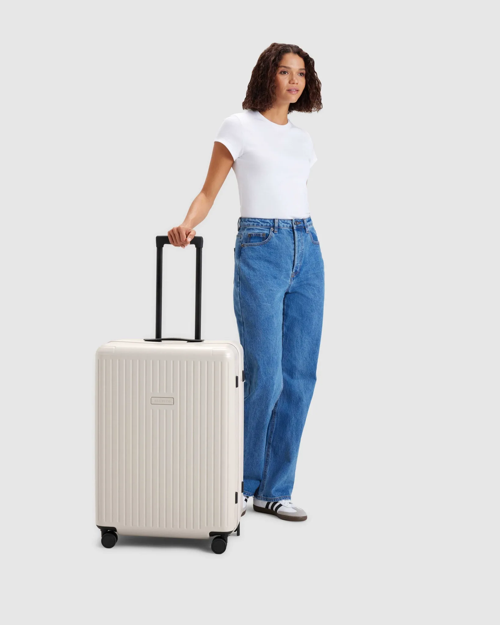 Medium Check In Suitcase - Moonbeam Beige