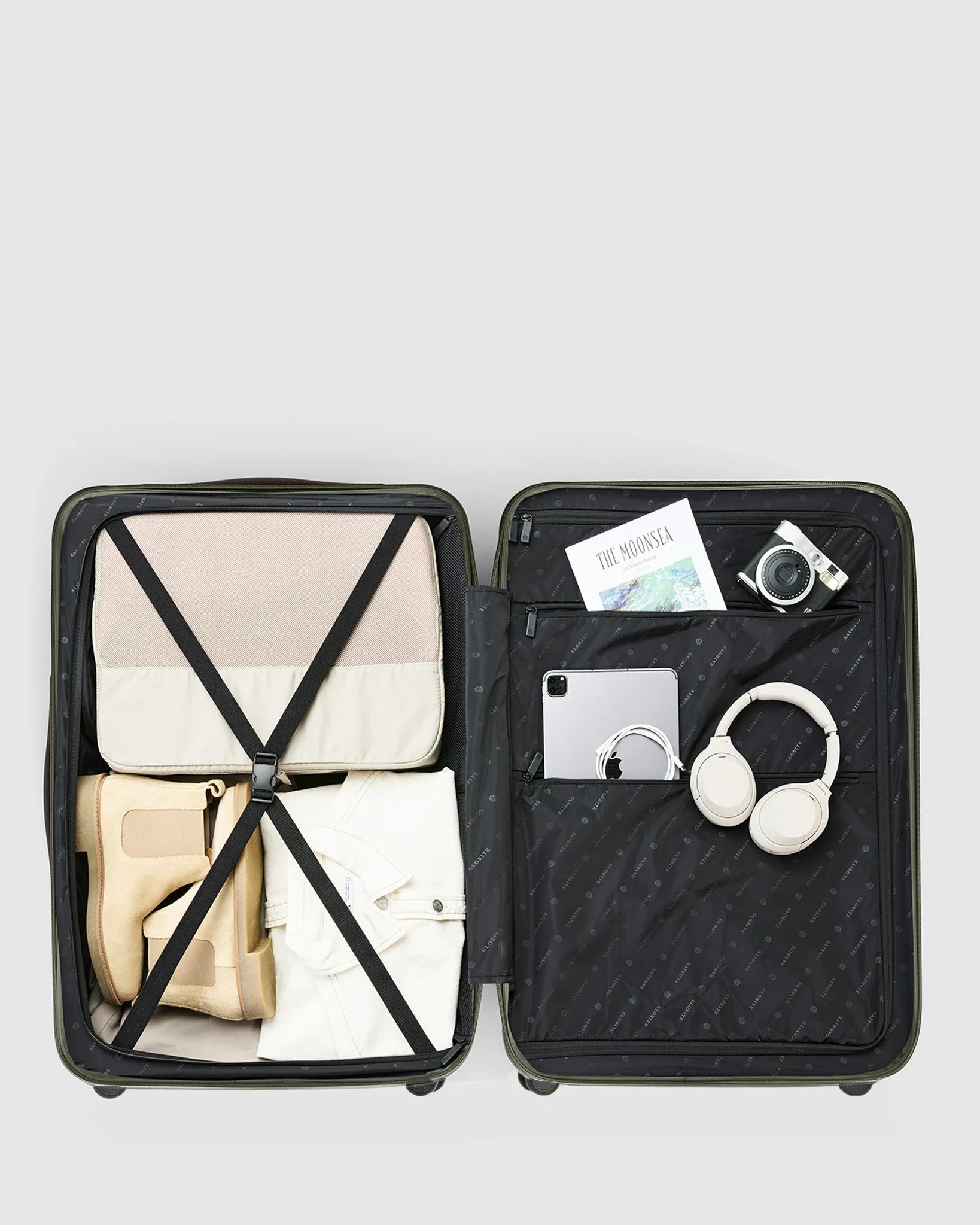 Medium Check In Suitcase - Moonbeam Beige