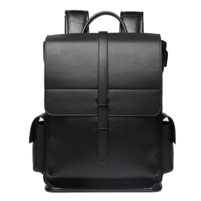Men's Genuine Leather Waterproof School Backpack