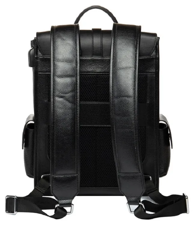 Men's Genuine Leather Waterproof School Backpack