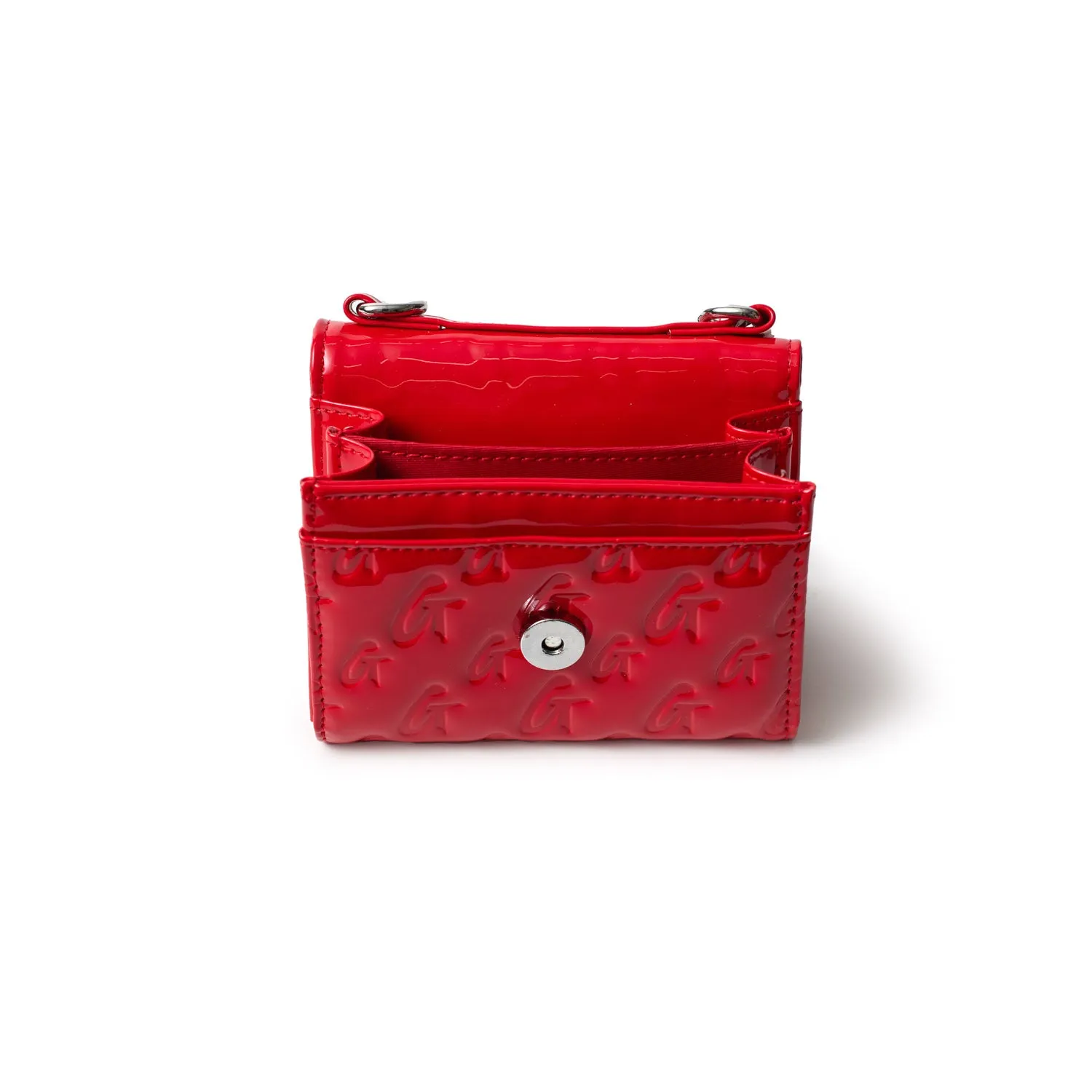 MONOGRAM SILVER COMPACT WOC - RED