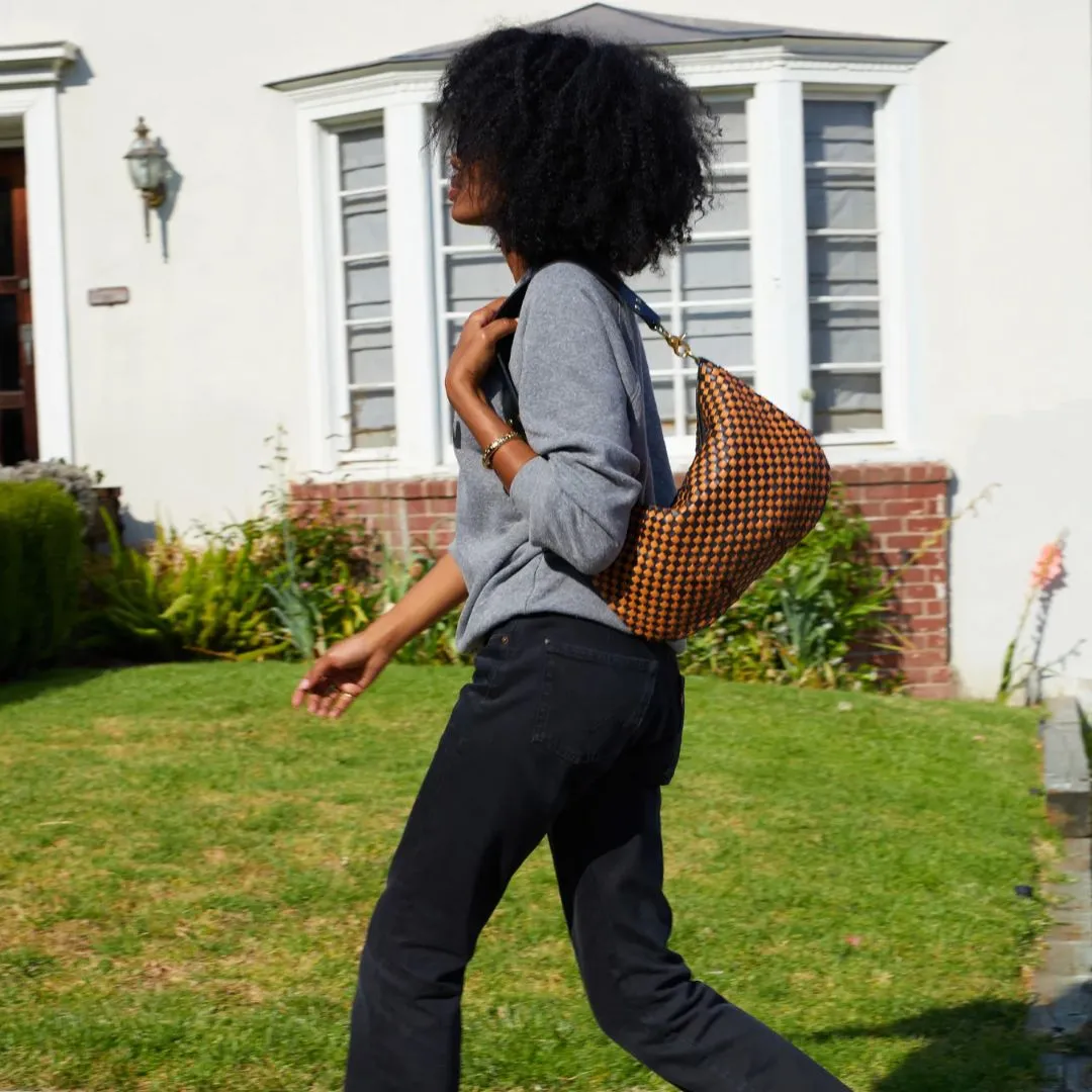 Moyen Messenger (Black & Natural Woven Checker)