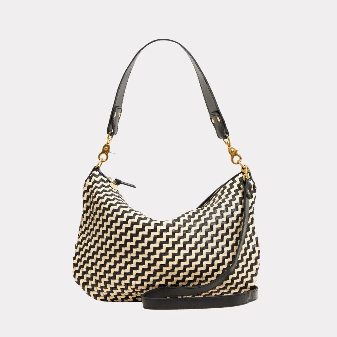 Moyen Messenger (Black   Cream Woven Zig Zag)