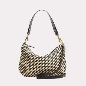 Moyen Messenger (Black   Cream Woven Zig Zag)