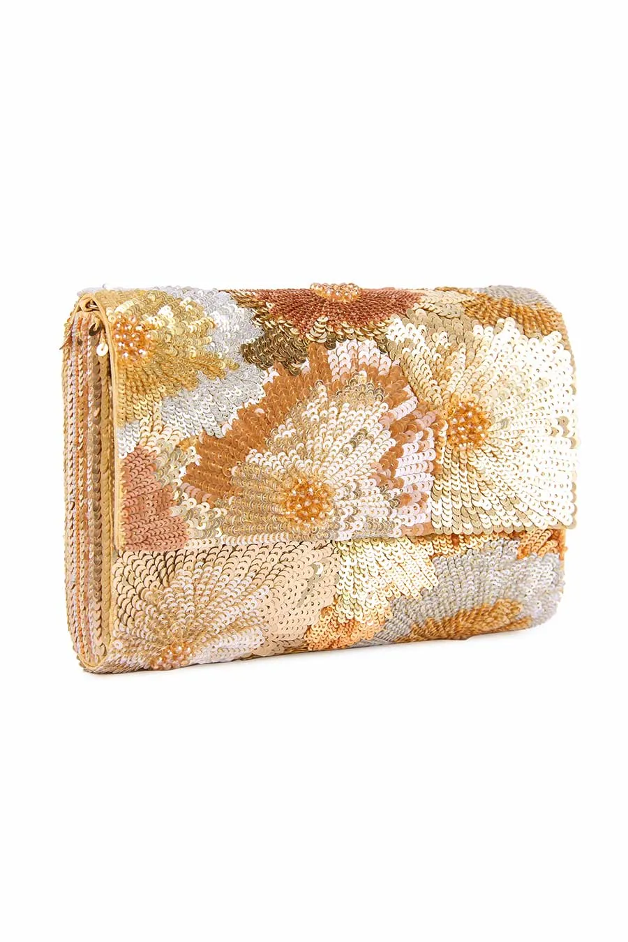 Multicolour Glisten Sequins Embroidered Clutch