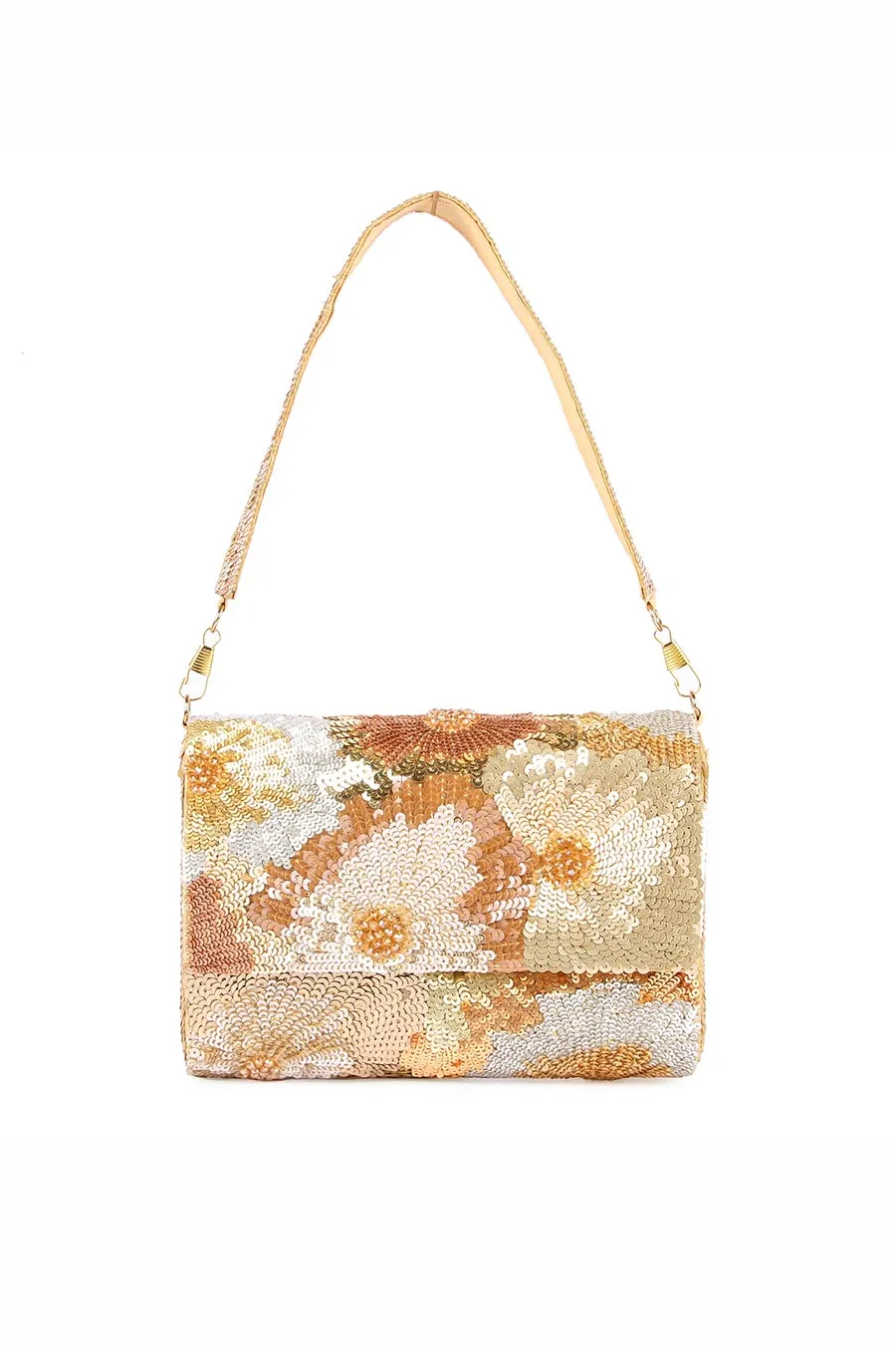 Multicolour Glisten Sequins Embroidered Clutch