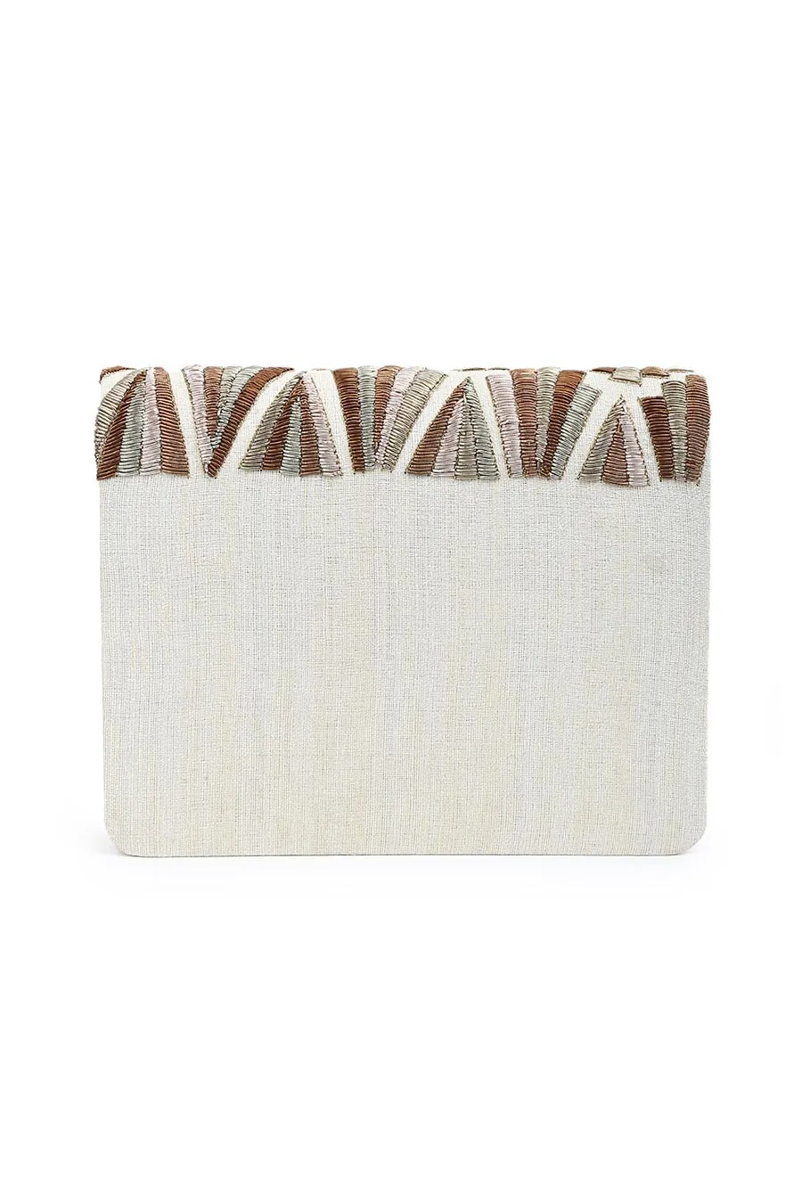 Off-White Embroidered Clutch