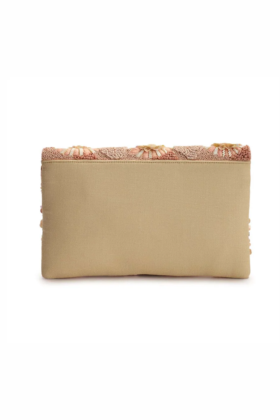 Peach Noon Hand-Embroidered Clutch