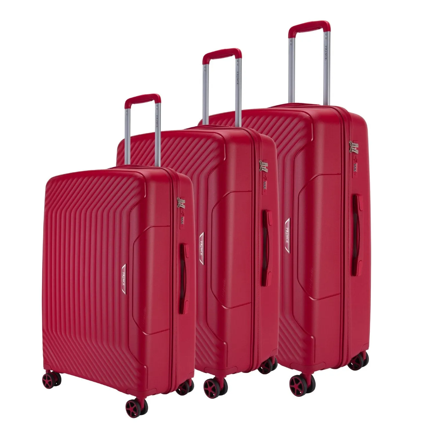 Prince Upright Suitcase Set of 3-White PR16708