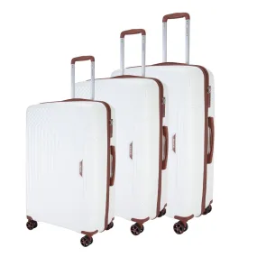 Prince Upright Suitcase Set of 3-White PR16708