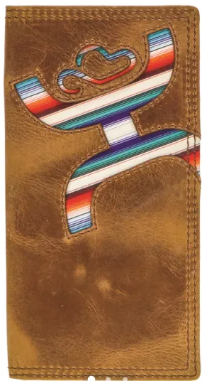 "Hooey Original" Laser Cut Hands-Up Hooey Logo Rodeo Wallet with Sunset Serape Print Inlay