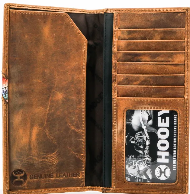 "Hooey Original" Laser Cut Hands-Up Hooey Logo Rodeo Wallet with Sunset Serape Print Inlay