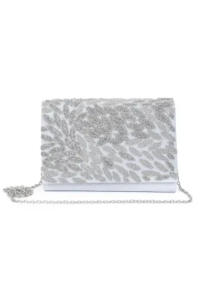 Silver Sizzle Hand-Embroidered Clutch