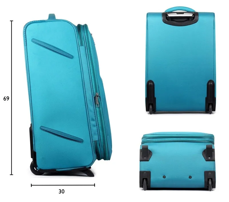 Single: Softsided Suitcase | Spacious Compartment & Safety Lock | 28 Inch | Turquoise