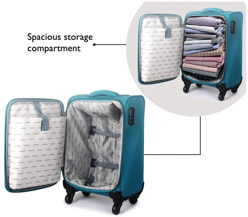 Single: Softsided Suitcase | Spacious Compartment & Safety Lock | 28 Inch | Turquoise