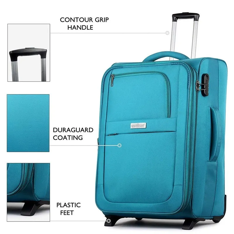 Single: Softsided Suitcase | Spacious Compartment & Safety Lock | 28 Inch | Turquoise