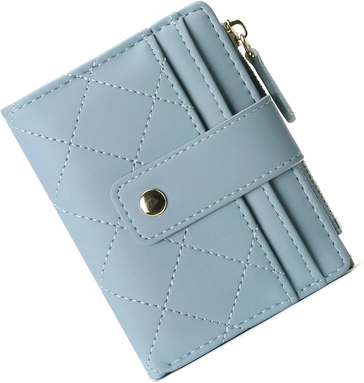 Small Wallet for Women Leather Card Holder Bifold Compact Wallets Purse With Zipper Coin Pocket