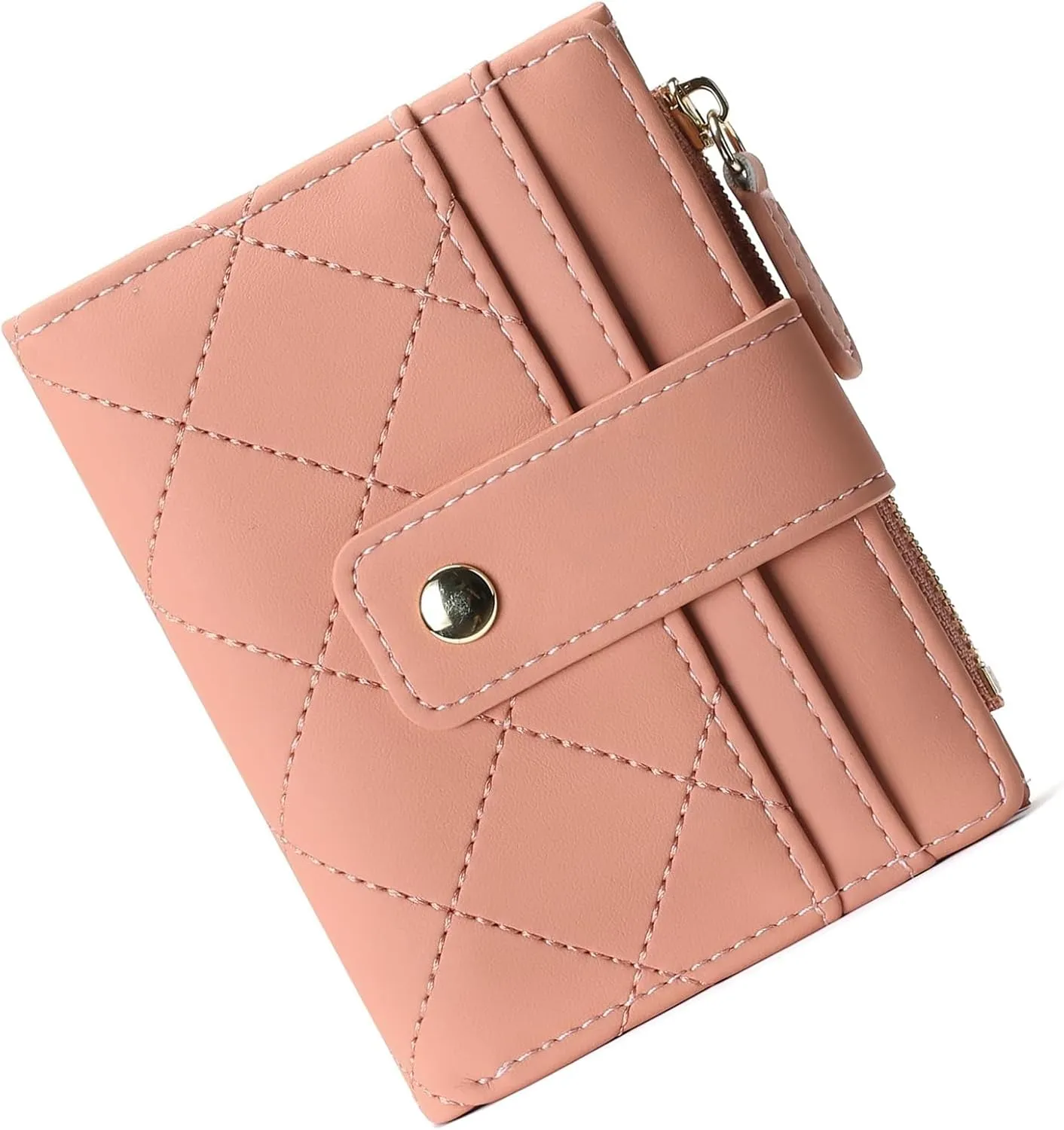 Small Wallet for Women Leather Card Holder Bifold Compact Wallets Purse With Zipper Coin Pocket