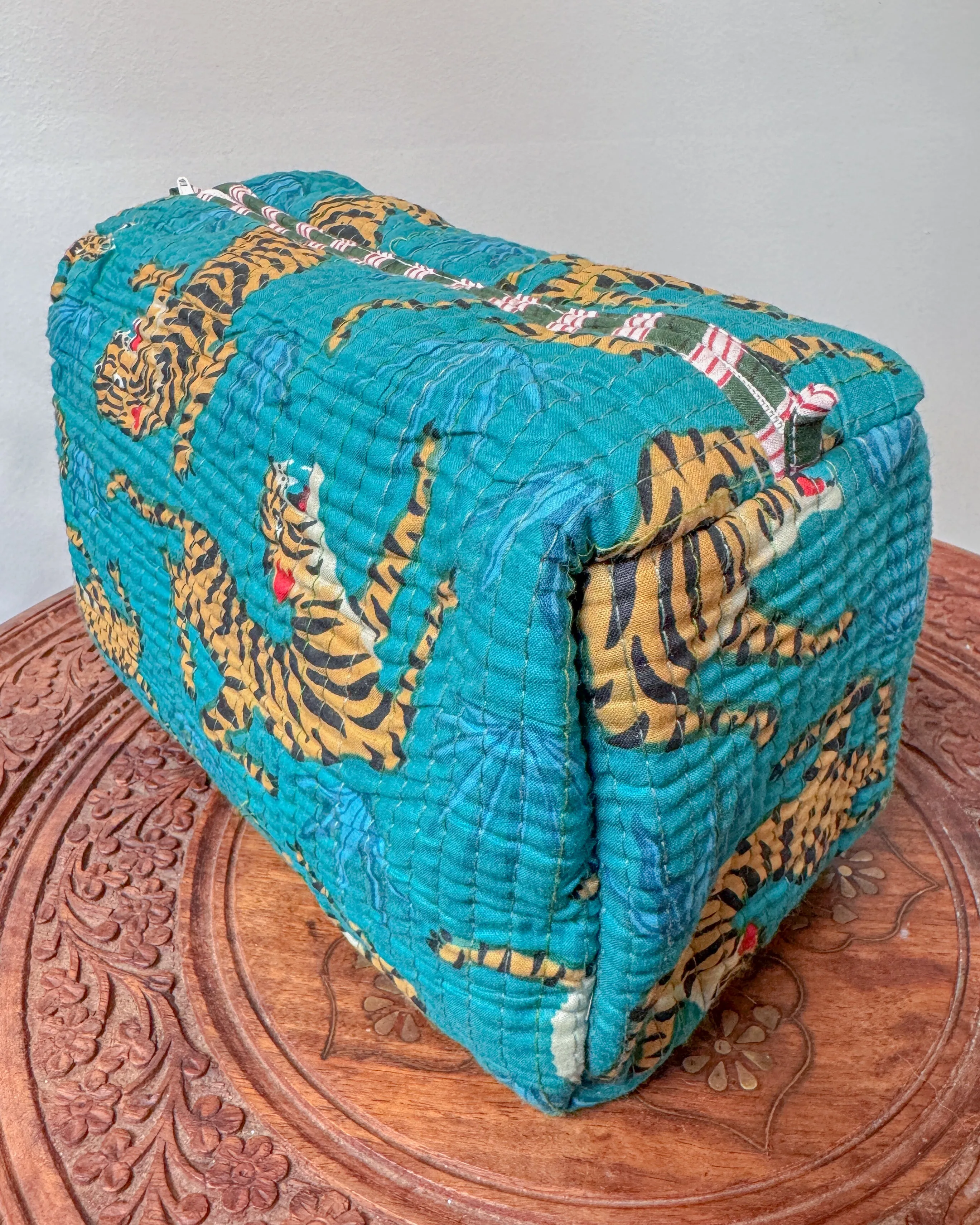 Tiger blue l Handmade Quilted Cotton Bag