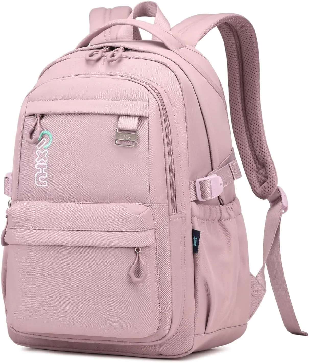 Trendy Casual Backpack with Solid Color, Water Resistence School backpack for Girls, Teen Bookbag for Women, Purple