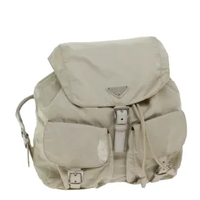 Trendy Inspired Prada Backpack Nylon Cream Auth 75340