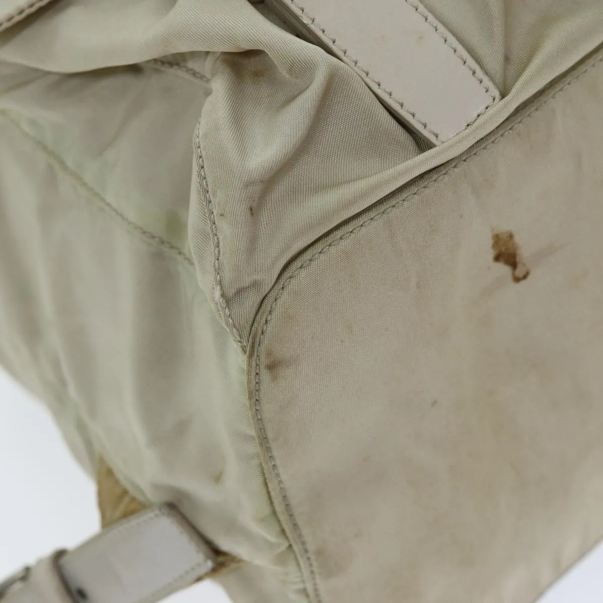 Trendy Inspired Prada Backpack Nylon Cream Auth 75340
