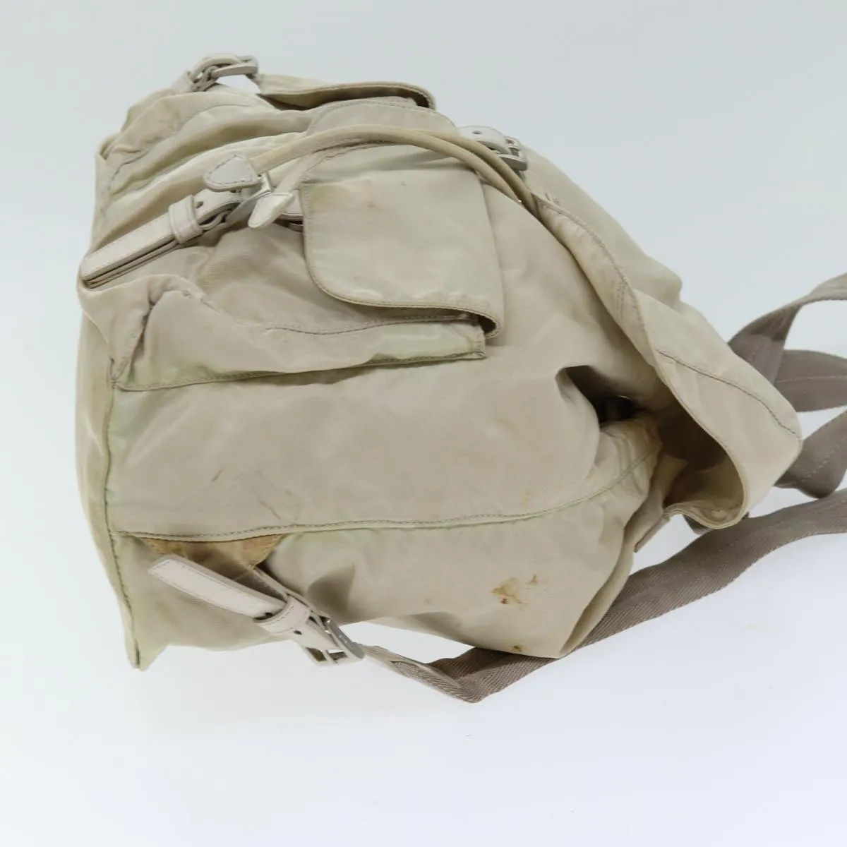 Trendy Inspired Prada Backpack Nylon Cream Auth 75340