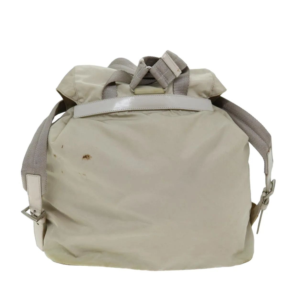 Trendy Inspired Prada Backpack Nylon Cream Auth 75340