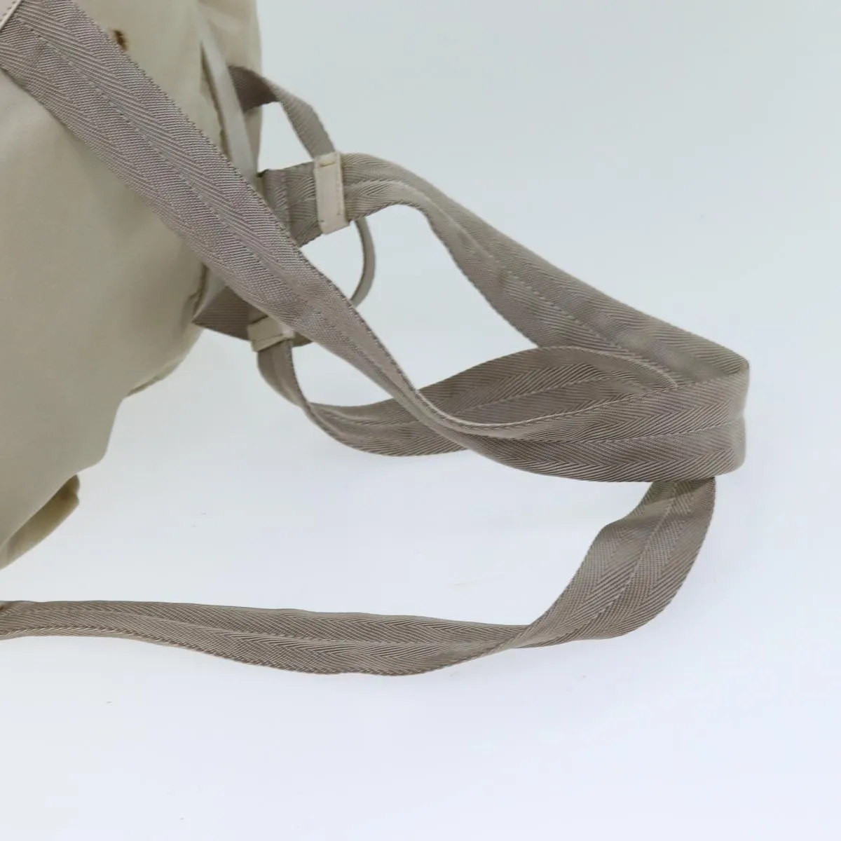 Trendy Inspired Prada Backpack Nylon Cream Auth 75340
