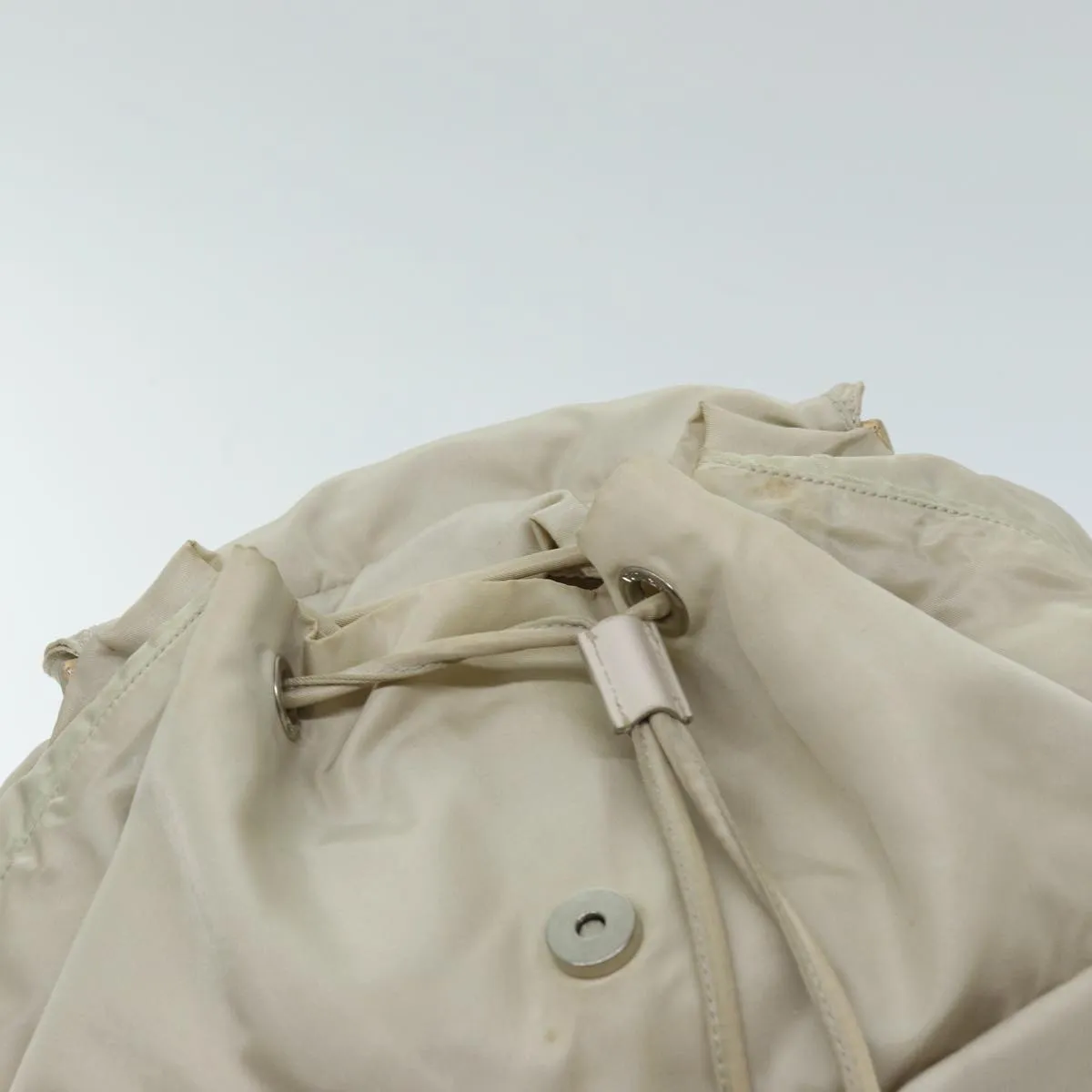 Trendy Inspired Prada Backpack Nylon Cream Auth 75340