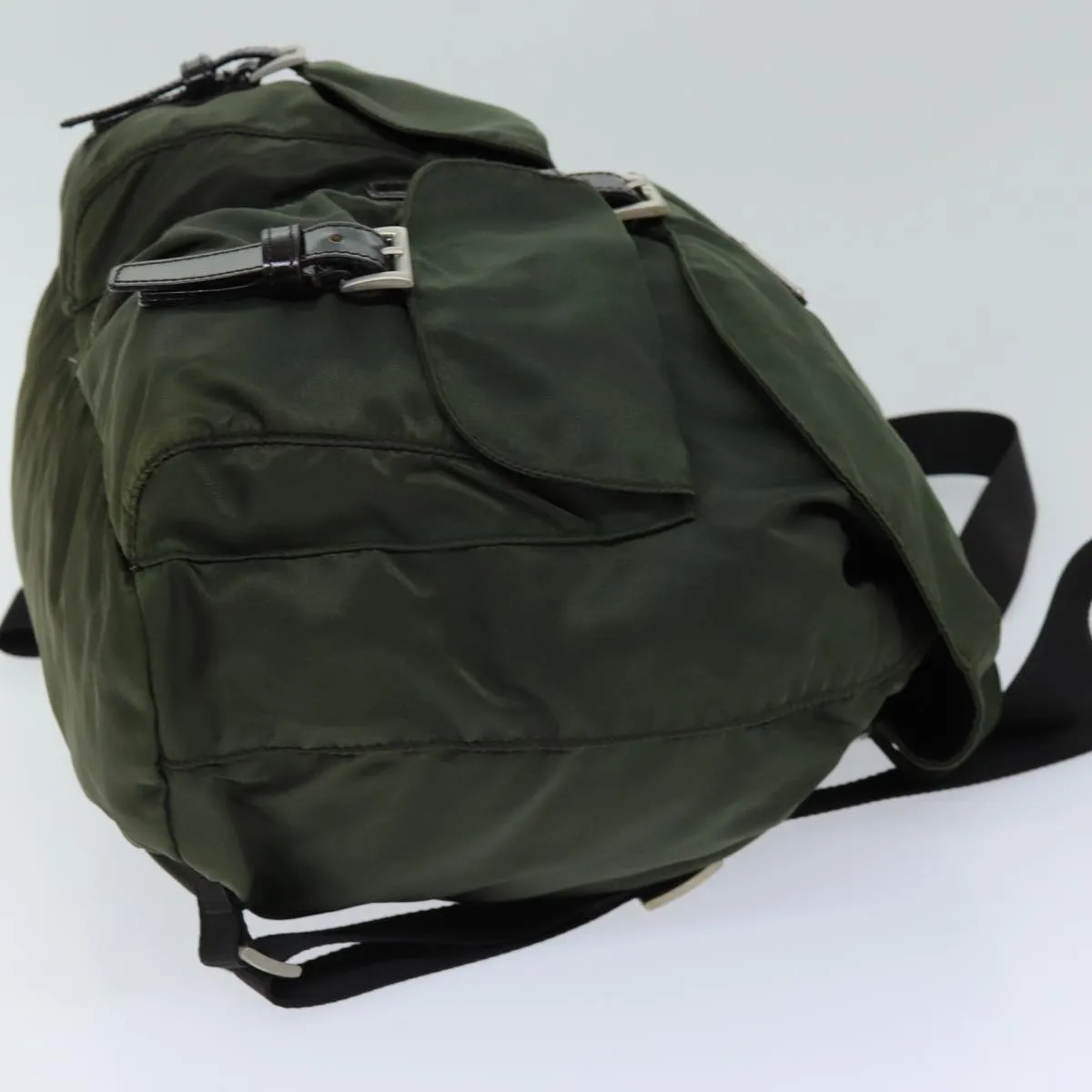 Trendy Inspired Prada Backpack Nylon Khaki Auth 75695