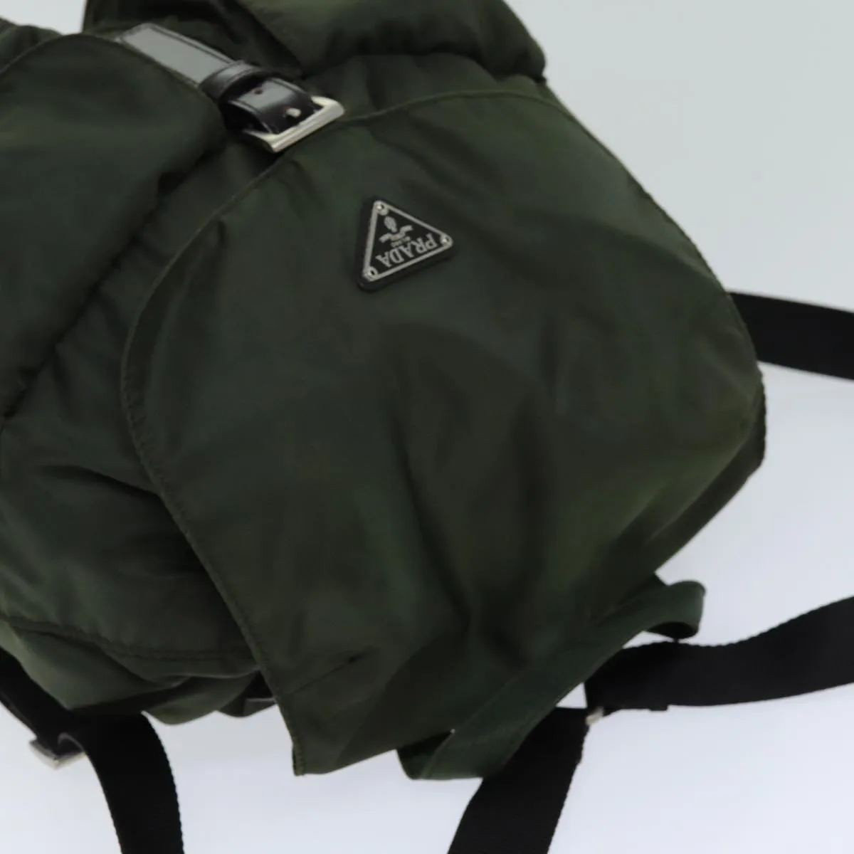 Trendy Inspired Prada Backpack Nylon Khaki Auth 75695
