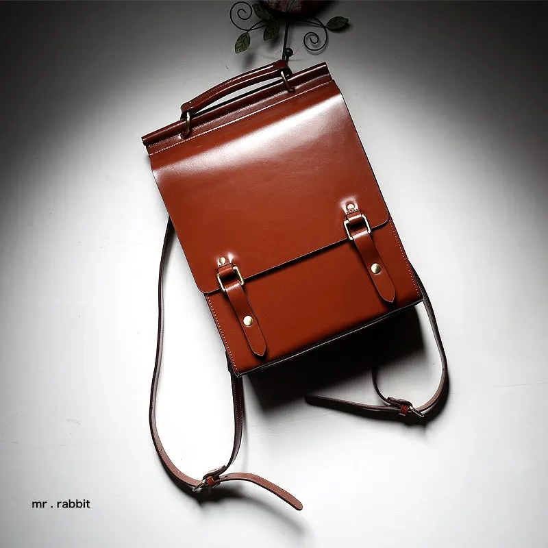 Trendy Ladies Square Leather Backpack Purse Bag Book Bags for Women
