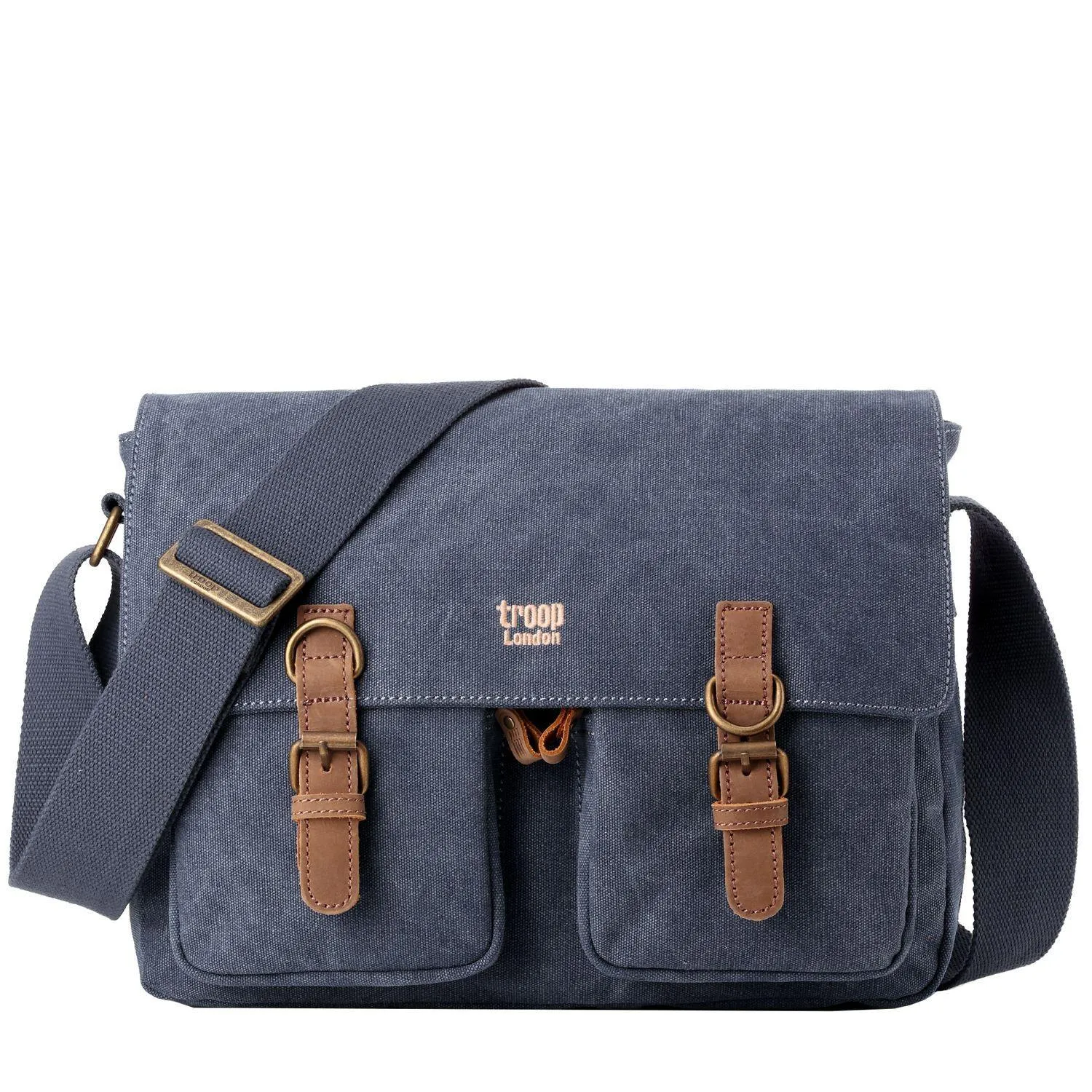 Troop London TRP0210 Classic Messenger Bag in Blue