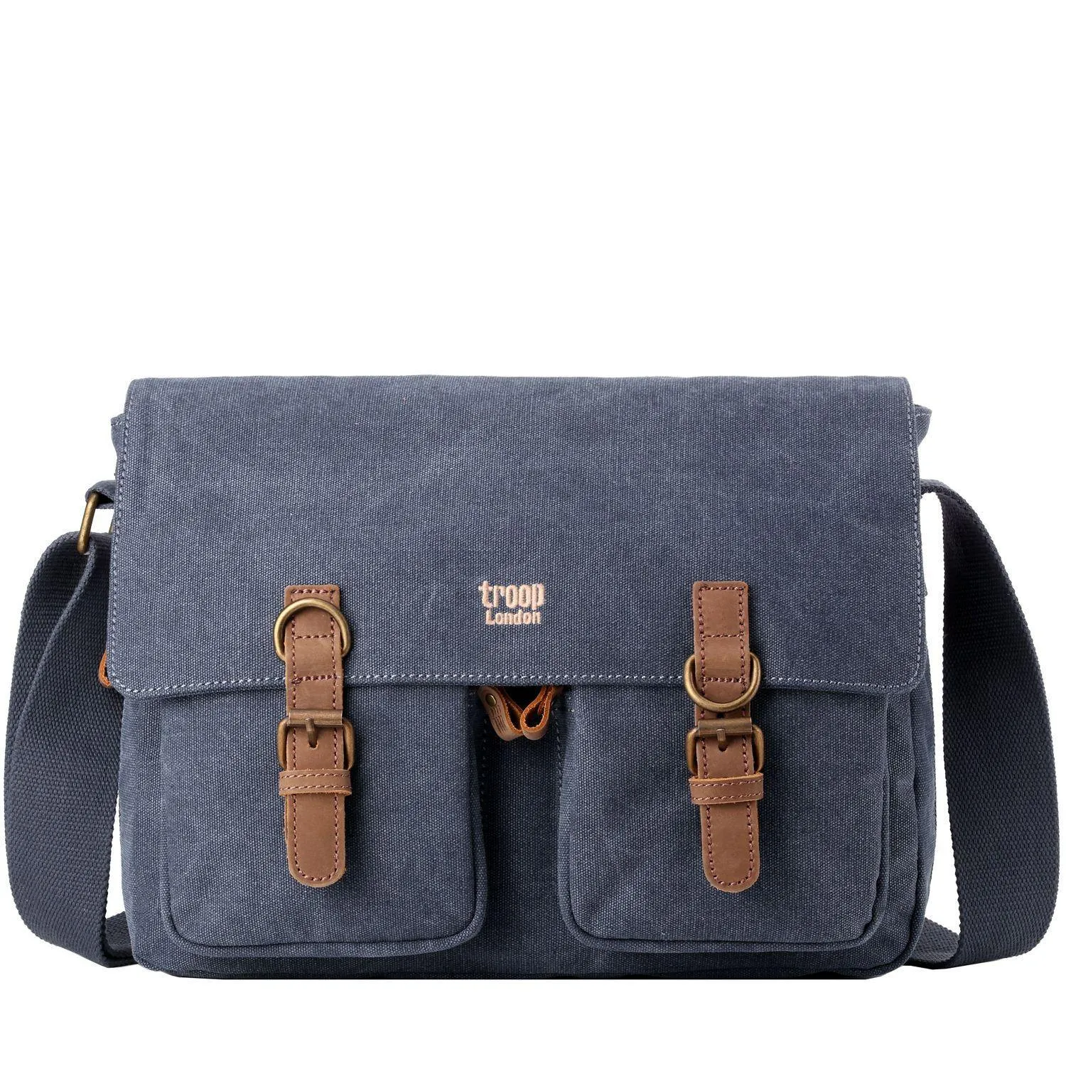 Troop London TRP0210 Classic Messenger Bag in Blue