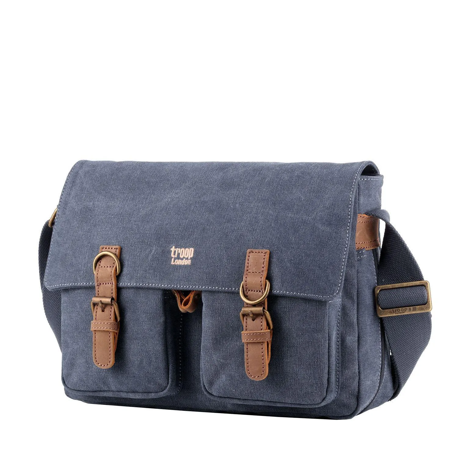 Troop London TRP0210 Classic Messenger Bag in Blue
