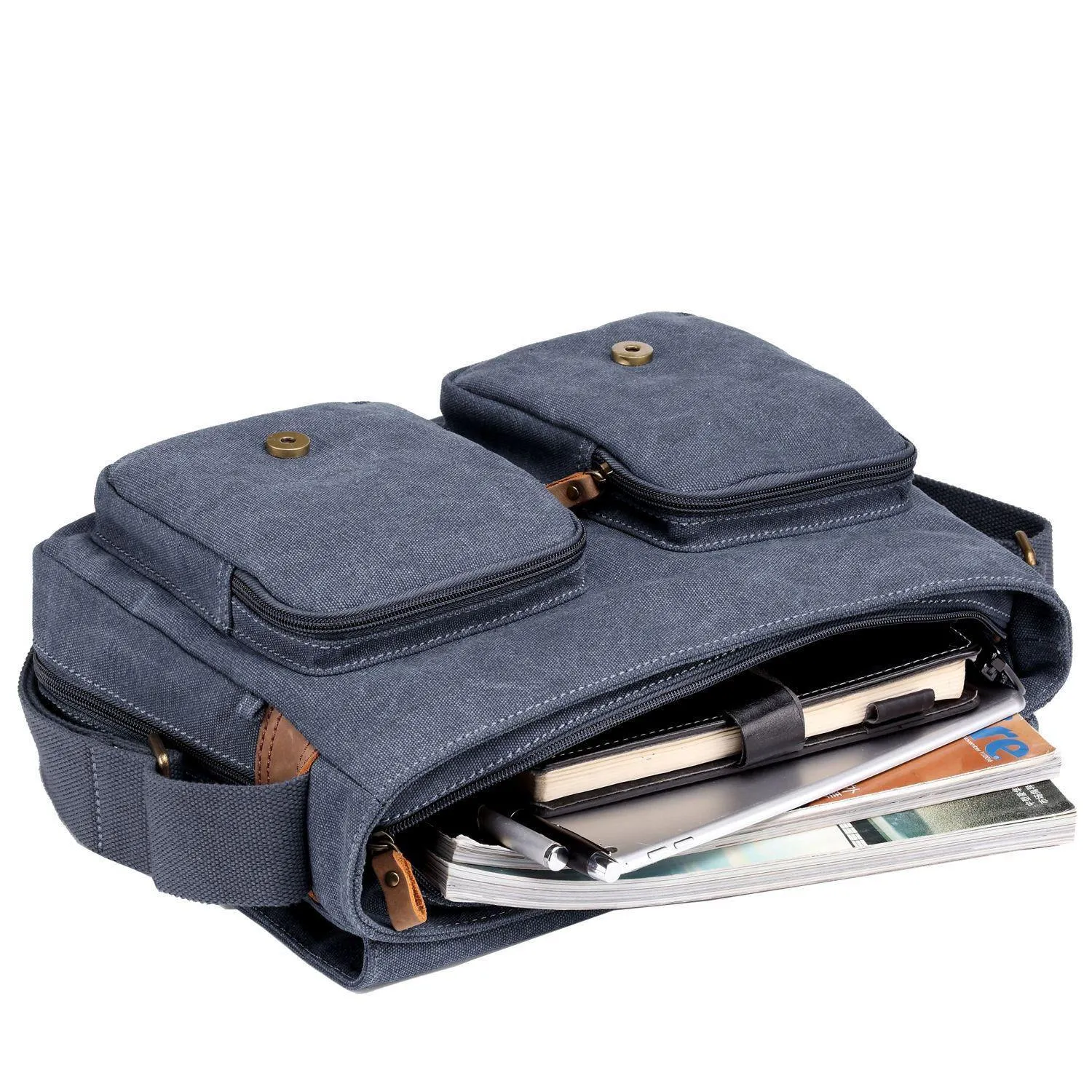 Troop London TRP0210 Classic Messenger Bag in Blue
