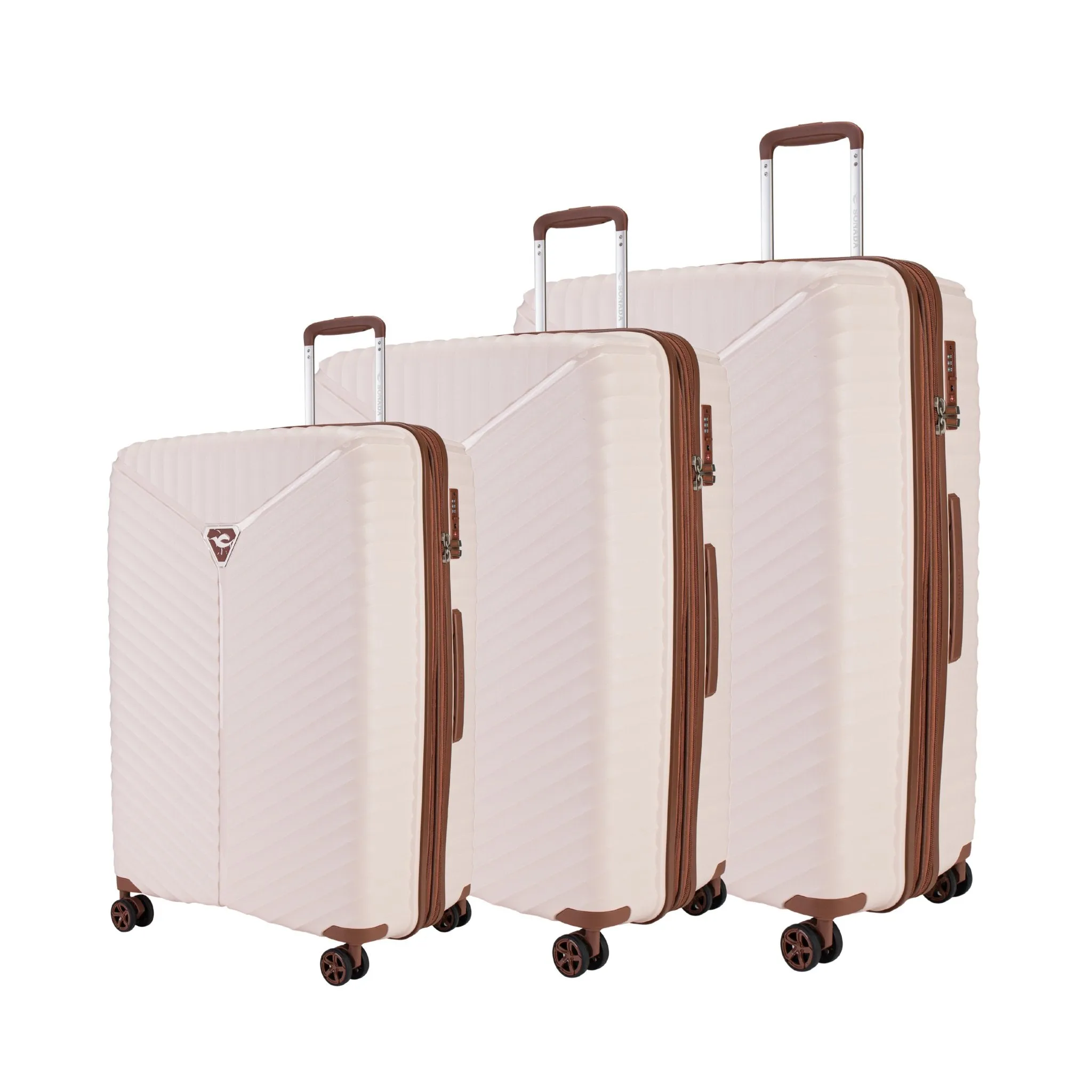 Turin Suitcases Set of 3   Beauty Case - Soft Pink
