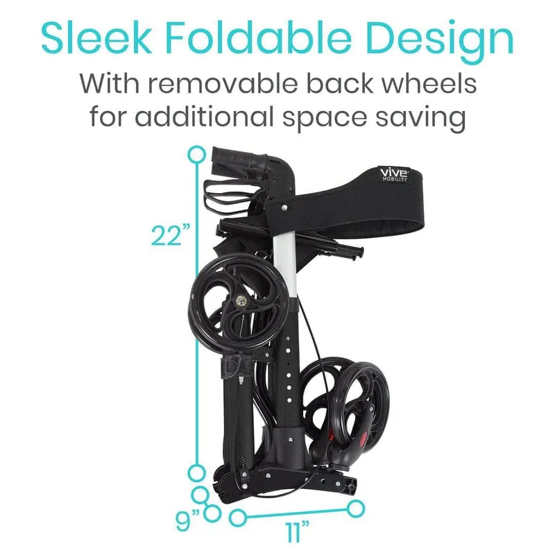 Vive Health Rollator Walker with Seat Euro Style