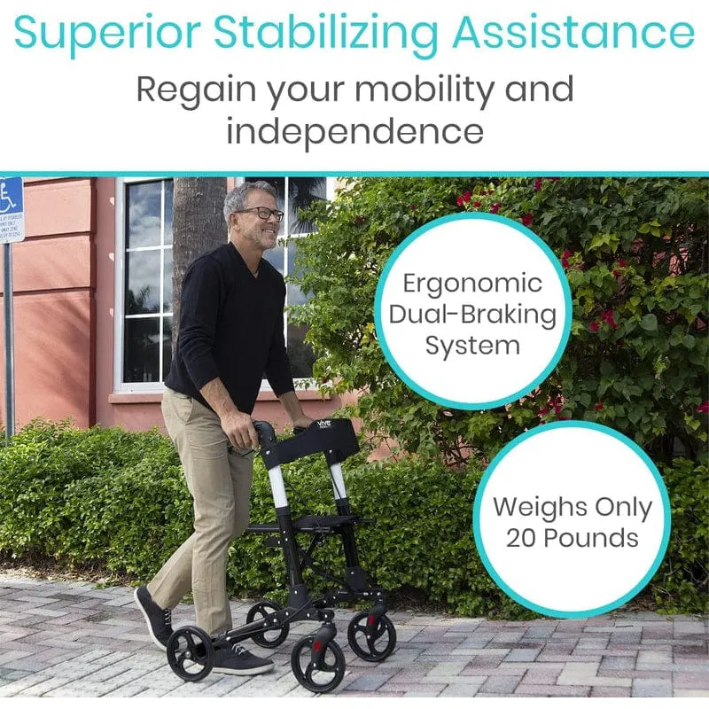 Vive Health Rollator Walker with Seat Euro Style