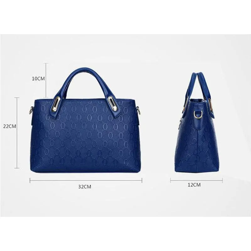 Women Set of Four Faux-Leather Handbags Tote Messenger Wallet wristlet Sling Bag