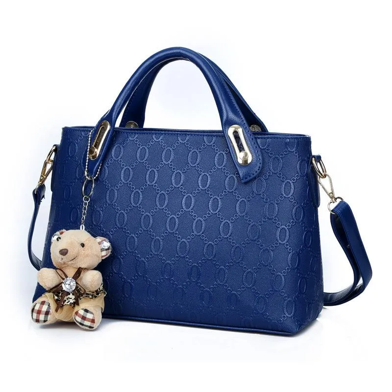 Women Set of Four Faux-Leather Handbags Tote Messenger Wallet wristlet Sling Bag