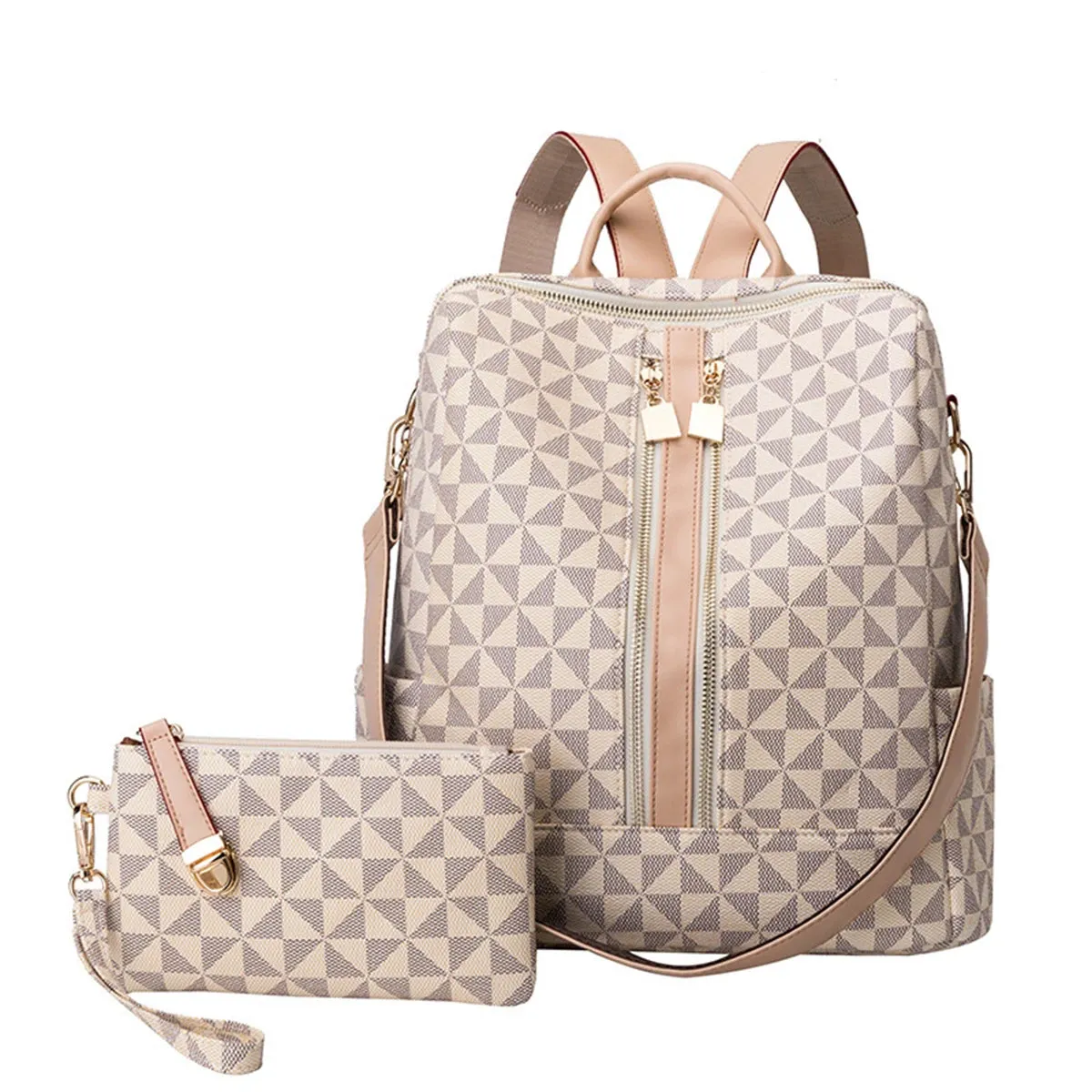 Women's 2pcs Waterproof Backpack Handbag Set