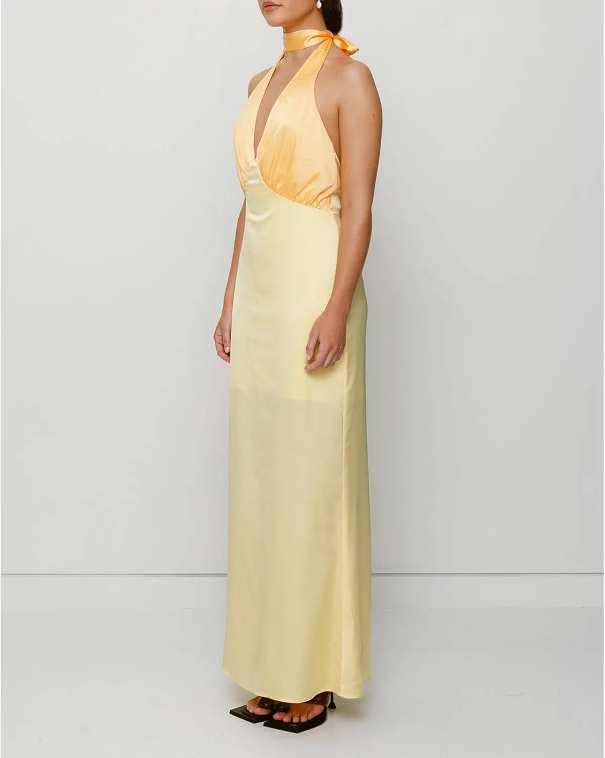 Womens Halter Floral Maxi Dress Deep V Neck Backless Bodycon Long Dresses Y2k Formal Cocktail Going Out Beachwear
