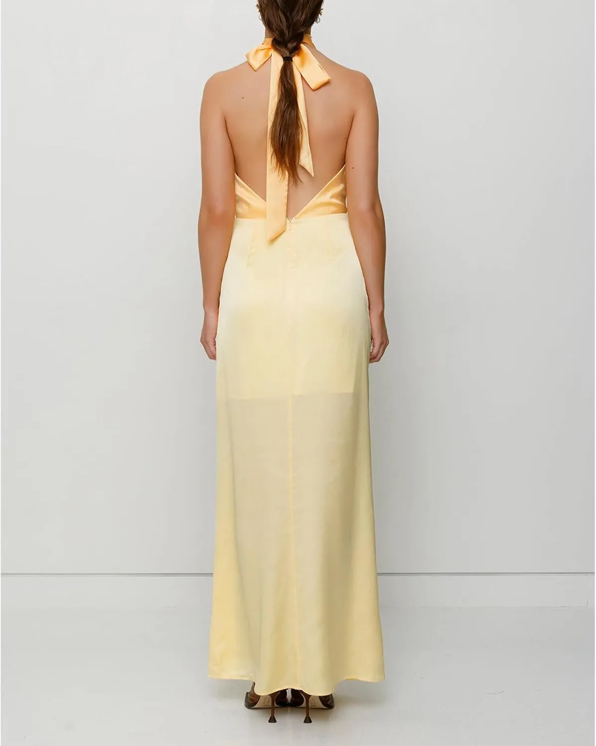 Womens Halter Floral Maxi Dress Deep V Neck Backless Bodycon Long Dresses Y2k Formal Cocktail Going Out Beachwear