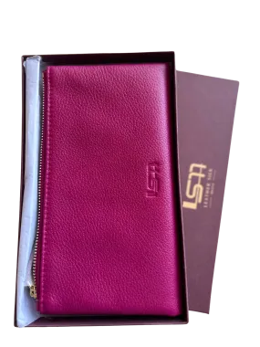 Women's Wallets, Sophia Soft Double Zipper Leather Wallet