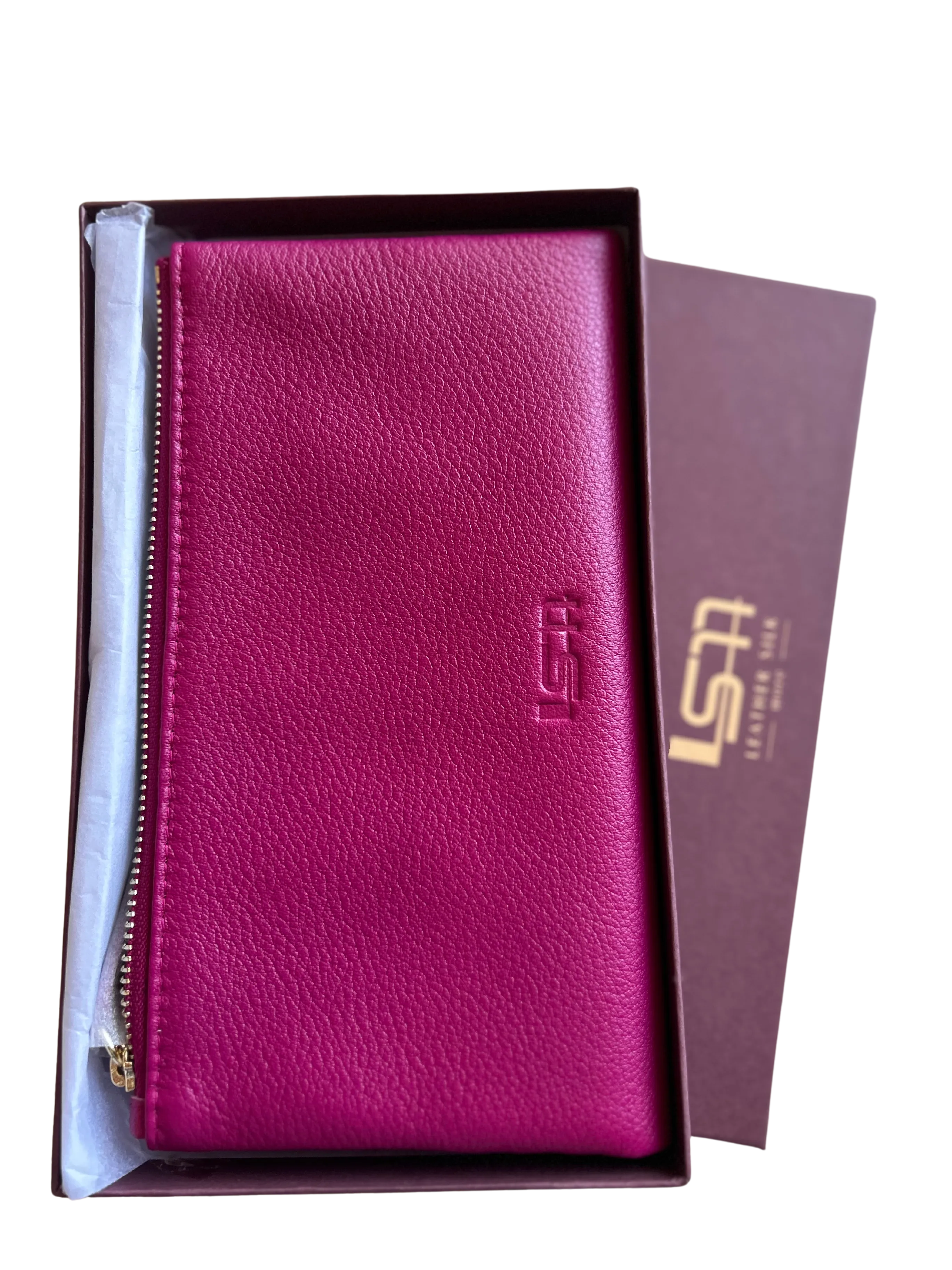 Women's Wallets, Sophia Soft Double Zipper Leather Wallet